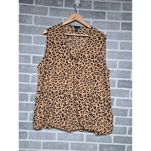Rue 21 Wrap Faux Blouse Animal Print elastic‎ waist Size 3X